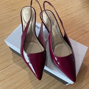 Nine West Women's Burgundy Slingback Heels